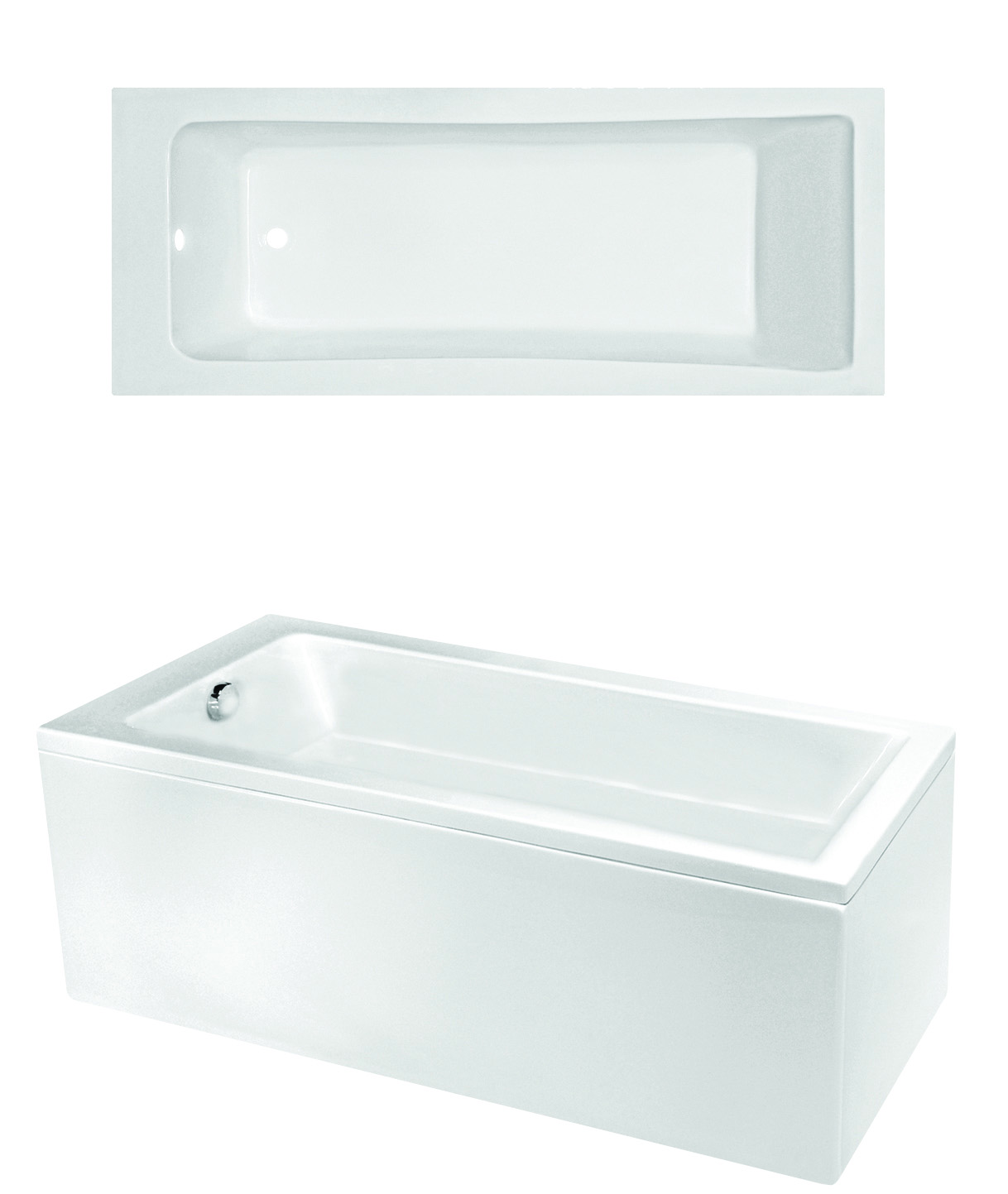 WOSH Reinforced Acrylic 700mm side bath panel White